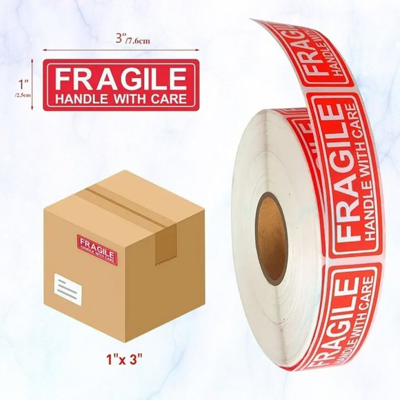 500 FRAGILE Stickers - Picture 2 of 3